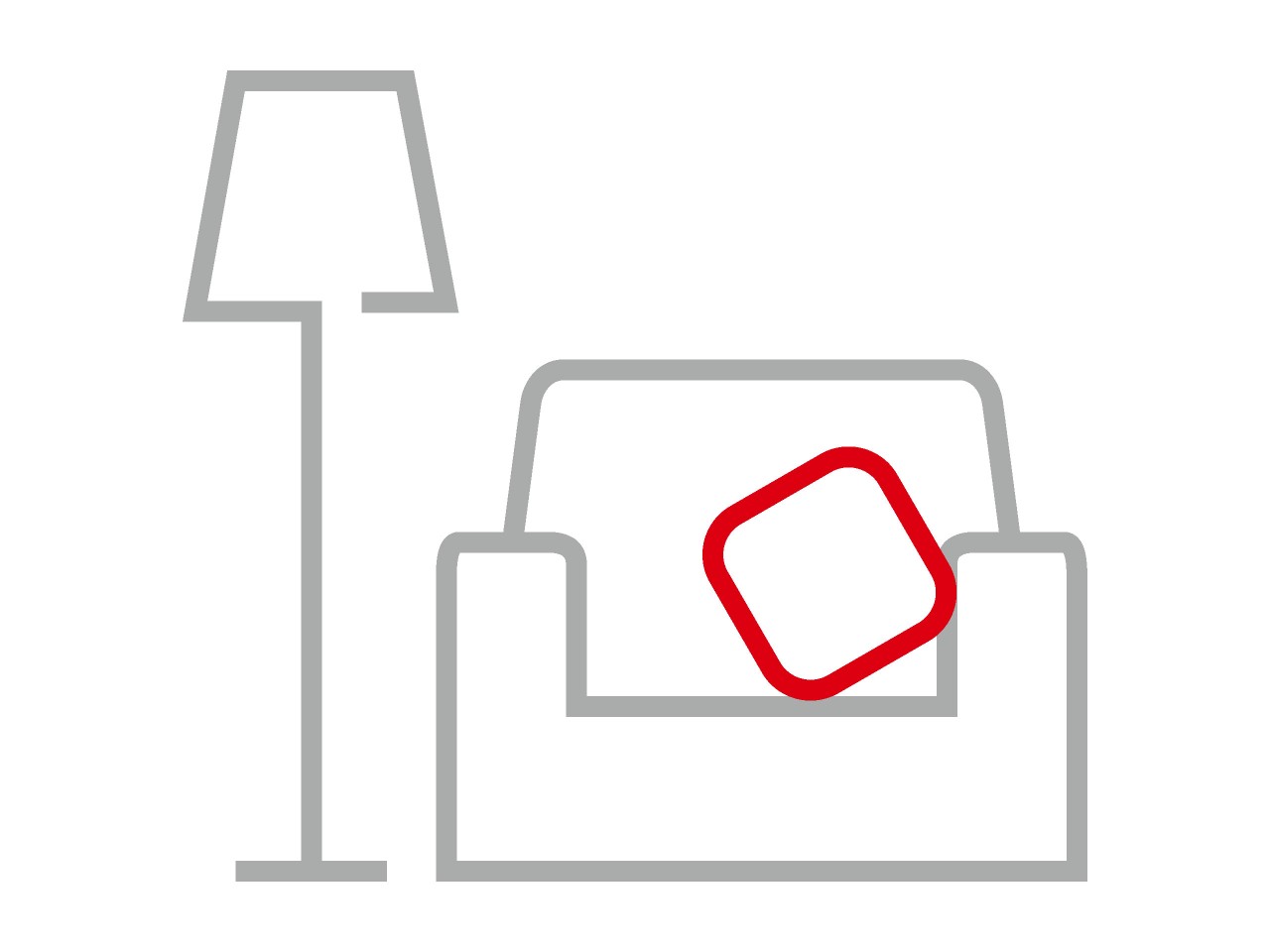 a lamp standing beside a sofa icon