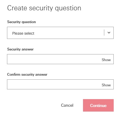 create security question